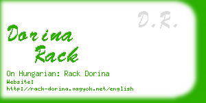 dorina rack business card